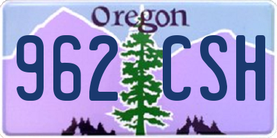 OR license plate 962CSH