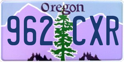 OR license plate 962CXR