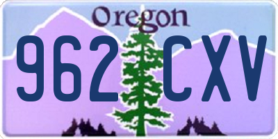 OR license plate 962CXV