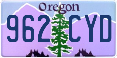 OR license plate 962CYD