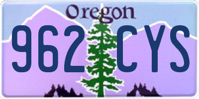 OR license plate 962CYS