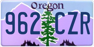 OR license plate 962CZR
