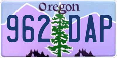 OR license plate 962DAP