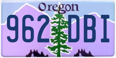 OR license plate 962DBI