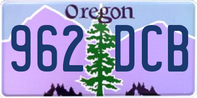 OR license plate 962DCB