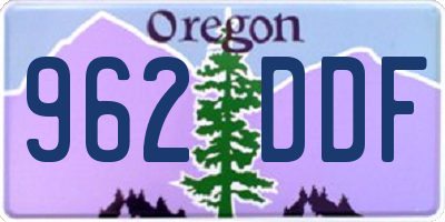 OR license plate 962DDF
