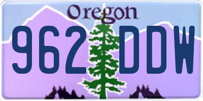 OR license plate 962DDW