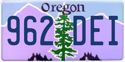OR license plate 962DEI
