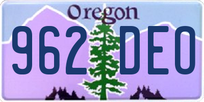 OR license plate 962DEO