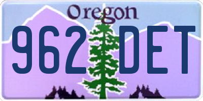 OR license plate 962DET