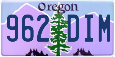 OR license plate 962DIM