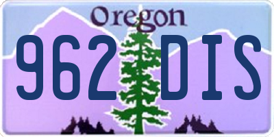 OR license plate 962DIS