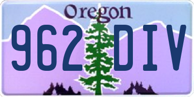 OR license plate 962DIV