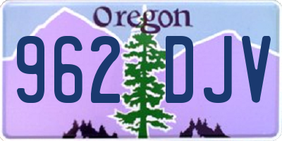 OR license plate 962DJV