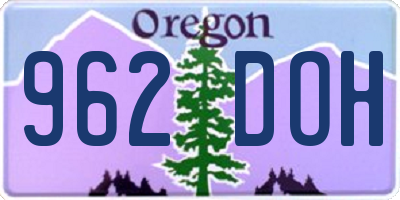 OR license plate 962DOH