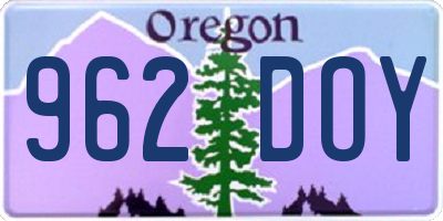 OR license plate 962DOY