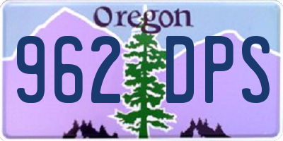OR license plate 962DPS