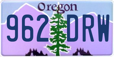 OR license plate 962DRW