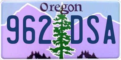 OR license plate 962DSA