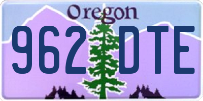 OR license plate 962DTE