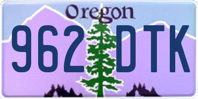 OR license plate 962DTK