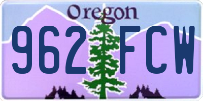 OR license plate 962FCW