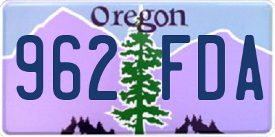 OR license plate 962FDA