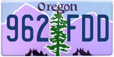 OR license plate 962FDD