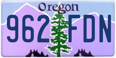 OR license plate 962FDN