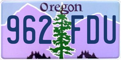 OR license plate 962FDU