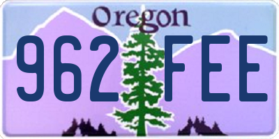 OR license plate 962FEE