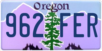 OR license plate 962FER