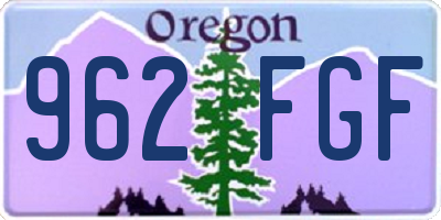 OR license plate 962FGF