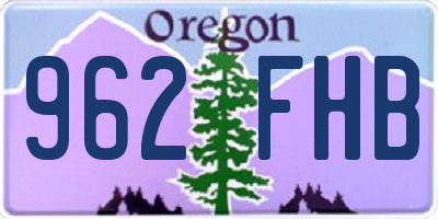 OR license plate 962FHB