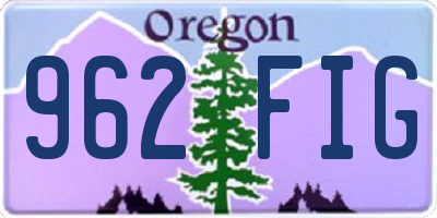 OR license plate 962FIG