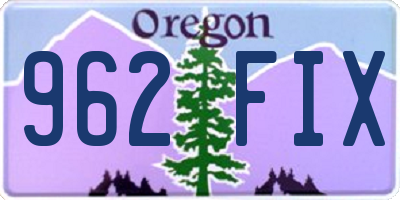 OR license plate 962FIX