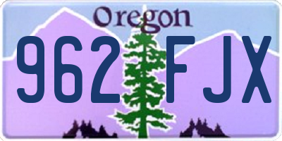 OR license plate 962FJX