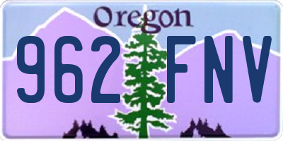 OR license plate 962FNV