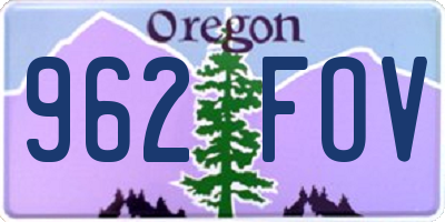 OR license plate 962FOV