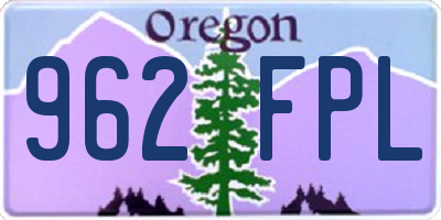OR license plate 962FPL