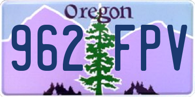 OR license plate 962FPV
