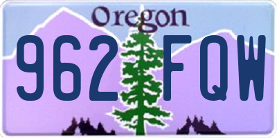 OR license plate 962FQW