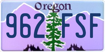 OR license plate 962FSF