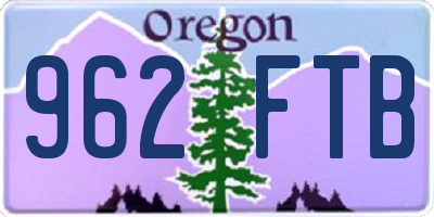 OR license plate 962FTB