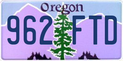 OR license plate 962FTD