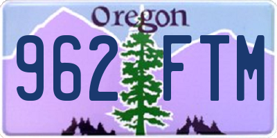 OR license plate 962FTM