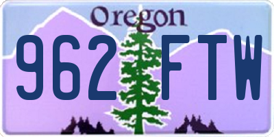 OR license plate 962FTW