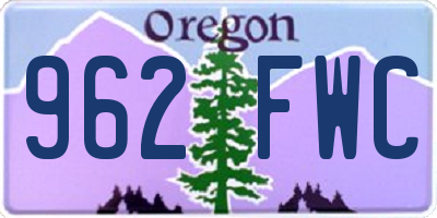 OR license plate 962FWC