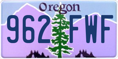 OR license plate 962FWF