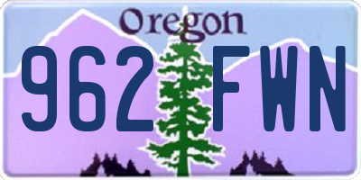 OR license plate 962FWN